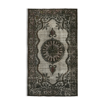 Hand-Knotted Vintage Turkish 1980s 175 cm x 302 cm Grey Rug