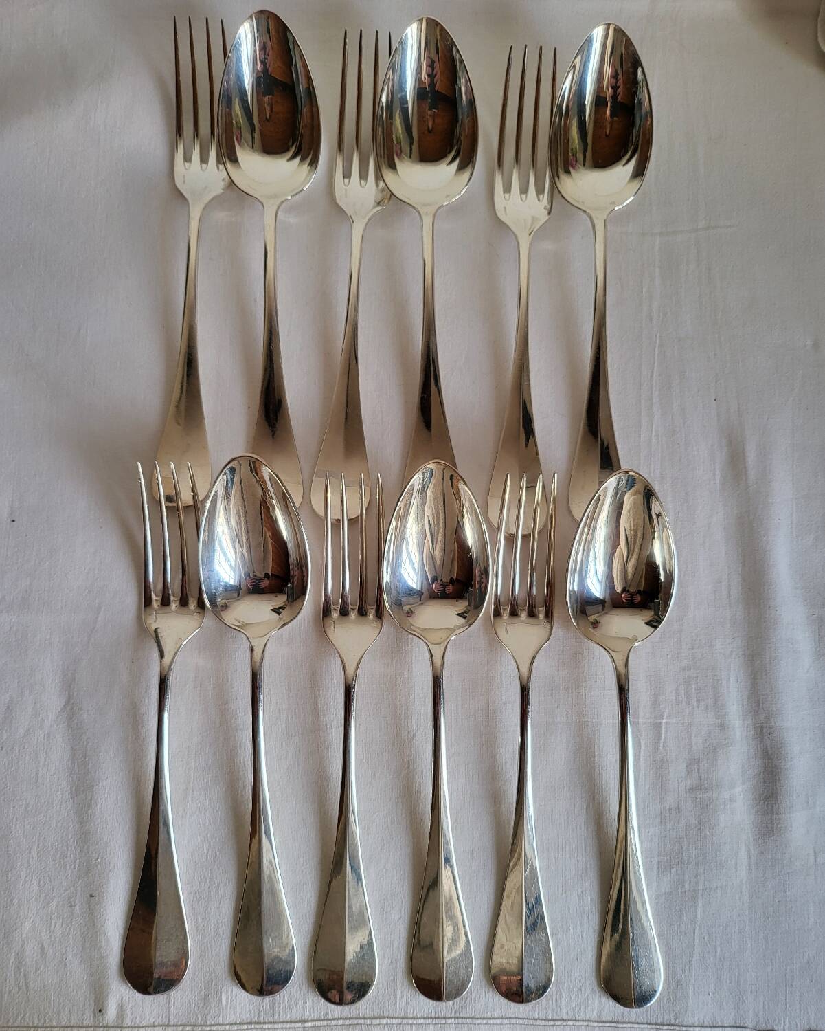 Silver-plated Table Cutlery Ridoux 6 Spoons and 6 Forks