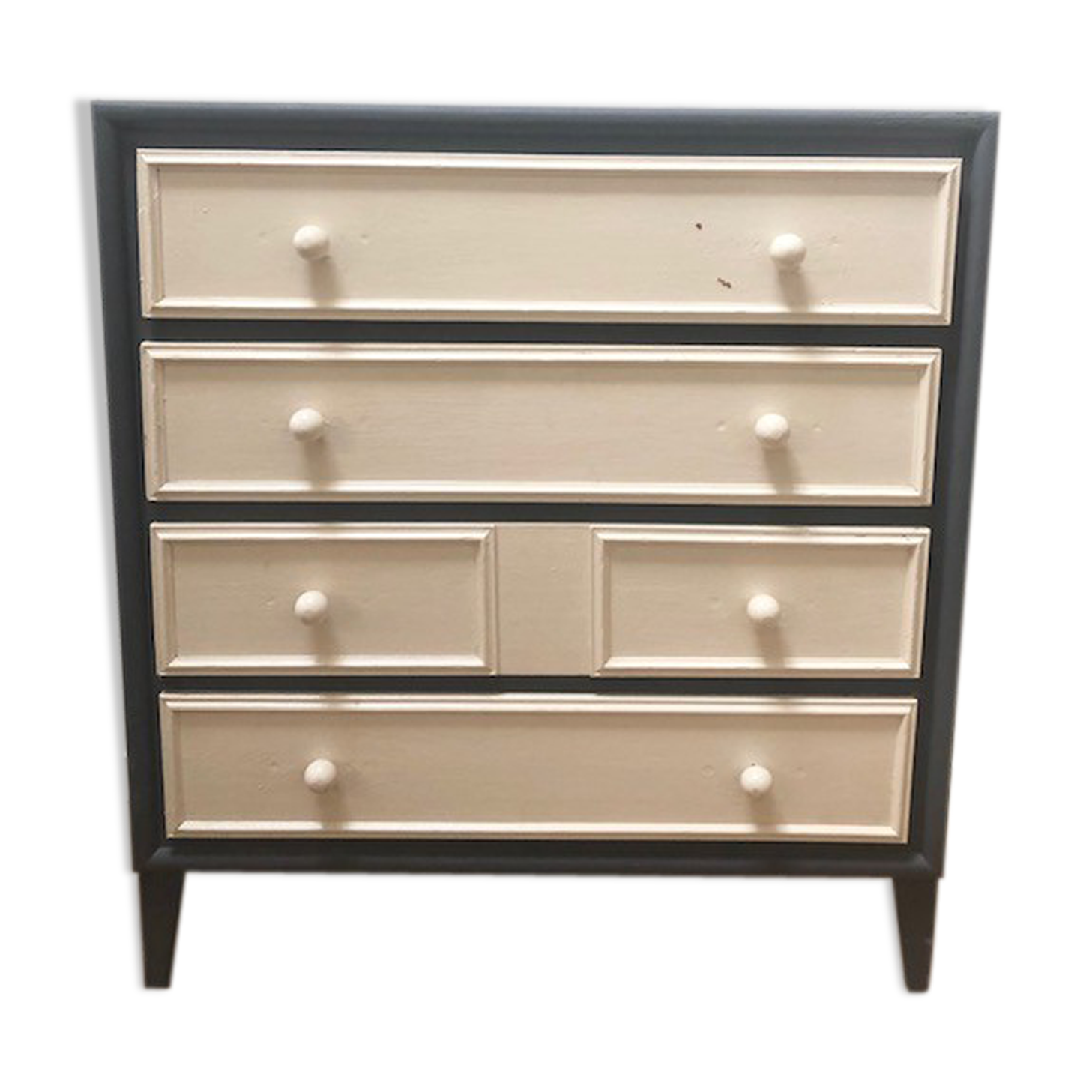 Painted wood chest of drawers