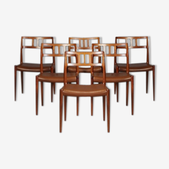 Ensemble de 6 chaises de salle à manger  Niels O. Møller en bois de rose