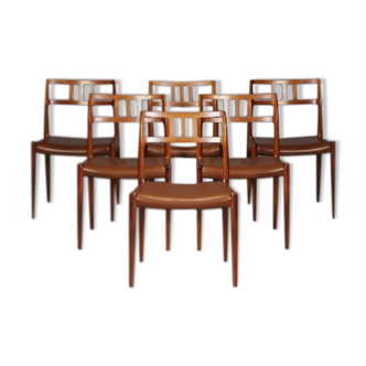 Ensemble de 6 chaises de salle à manger  Niels O. Møller en bois de rose