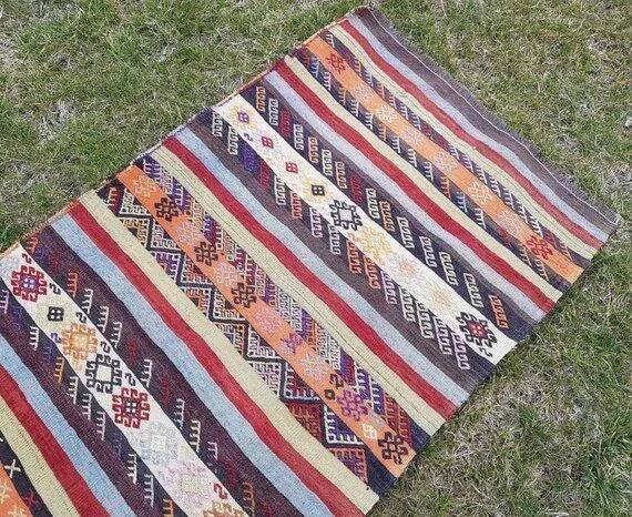 Vintage Turkish hallway rug 80x295 cm