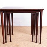 Three Danish nesting tables in rosewood by Mobelintersia 1960.