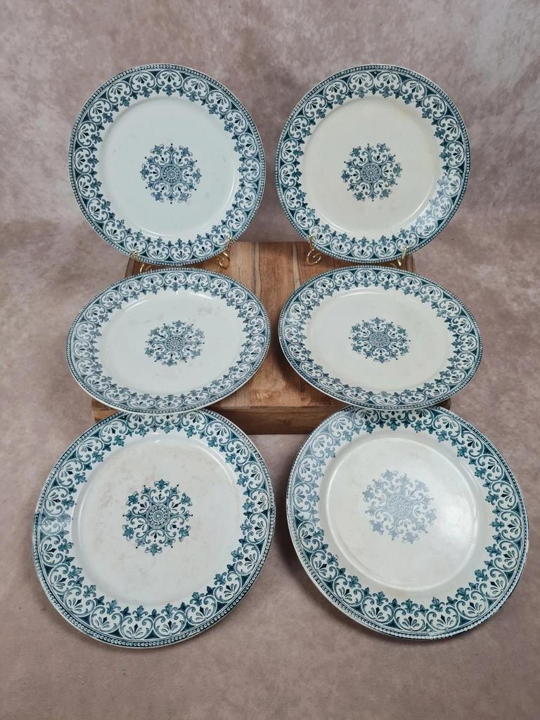 Set of 6 flat plates Badonviller – "oriental" model