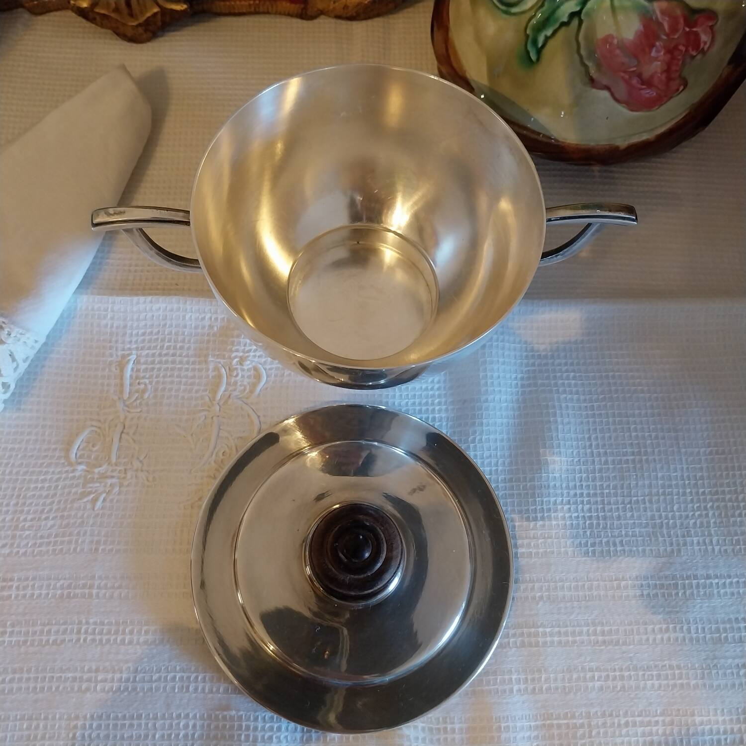 Art Deco silver-plated sugar bowl