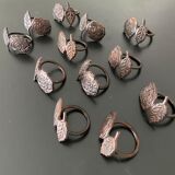 12 ronds de serviettes en métal façon vieilli