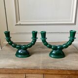 Pair of ceramic candle holders