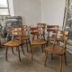 Set de 6 chaises tout bois 1960