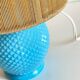 Vintage lamp in opaline blue and golden sons