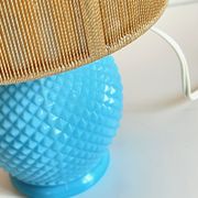 Vintage lamp in opaline blue and golden sons
