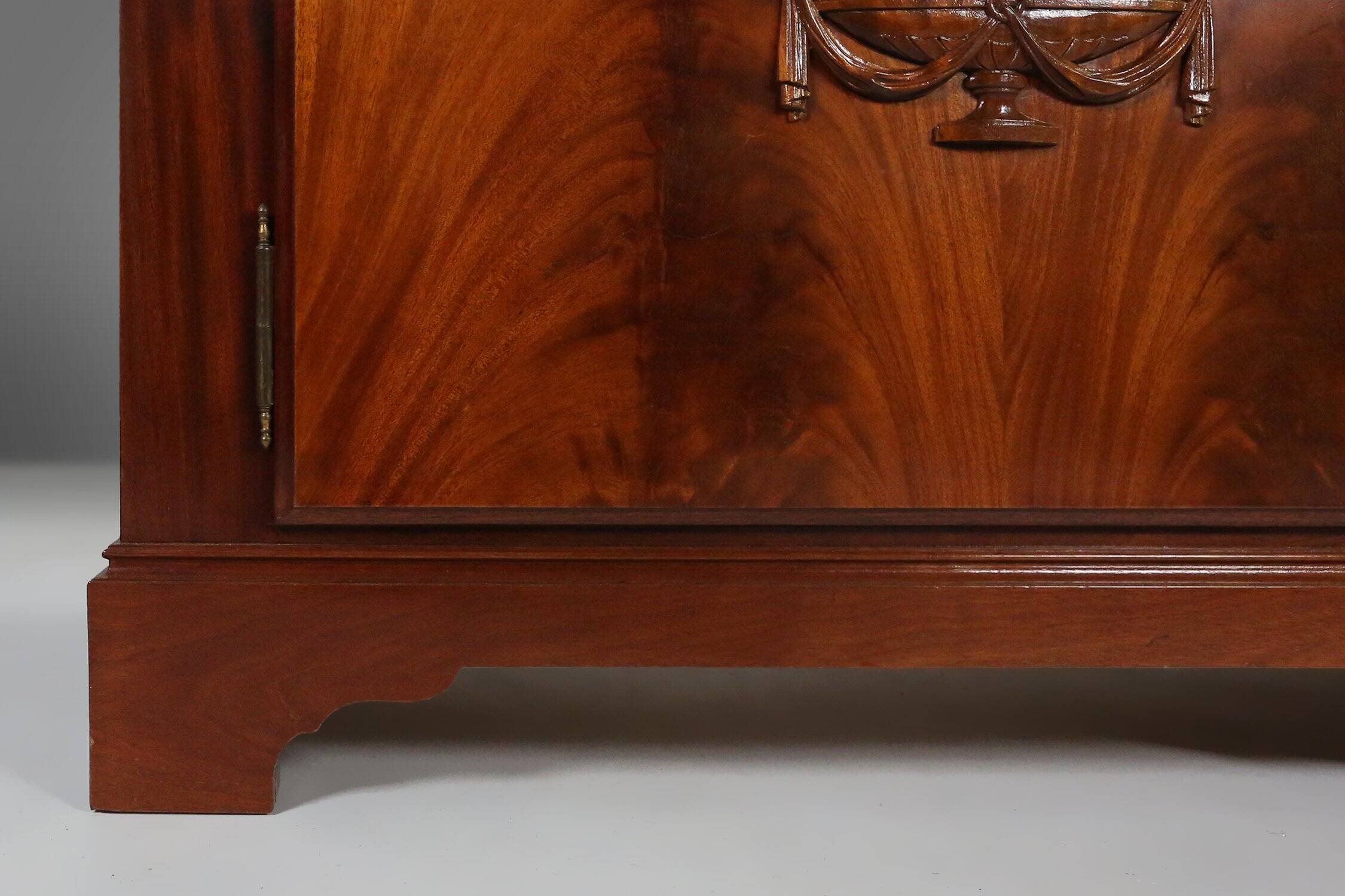 Empire Style Library Cabinet with Glass Doors, Belgium, 1950s