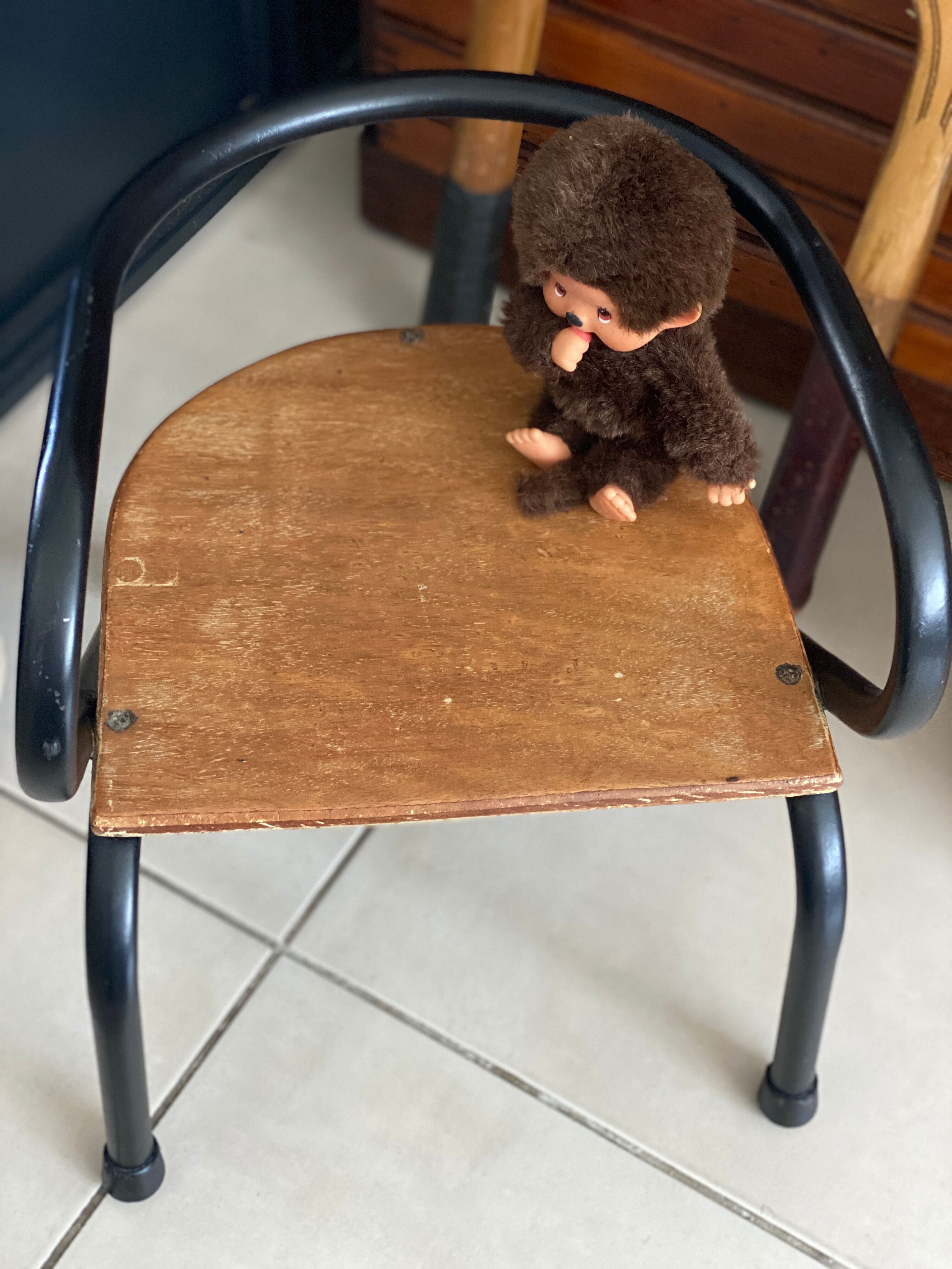 Chaise écolier enfant vintage de Jacques Hitier