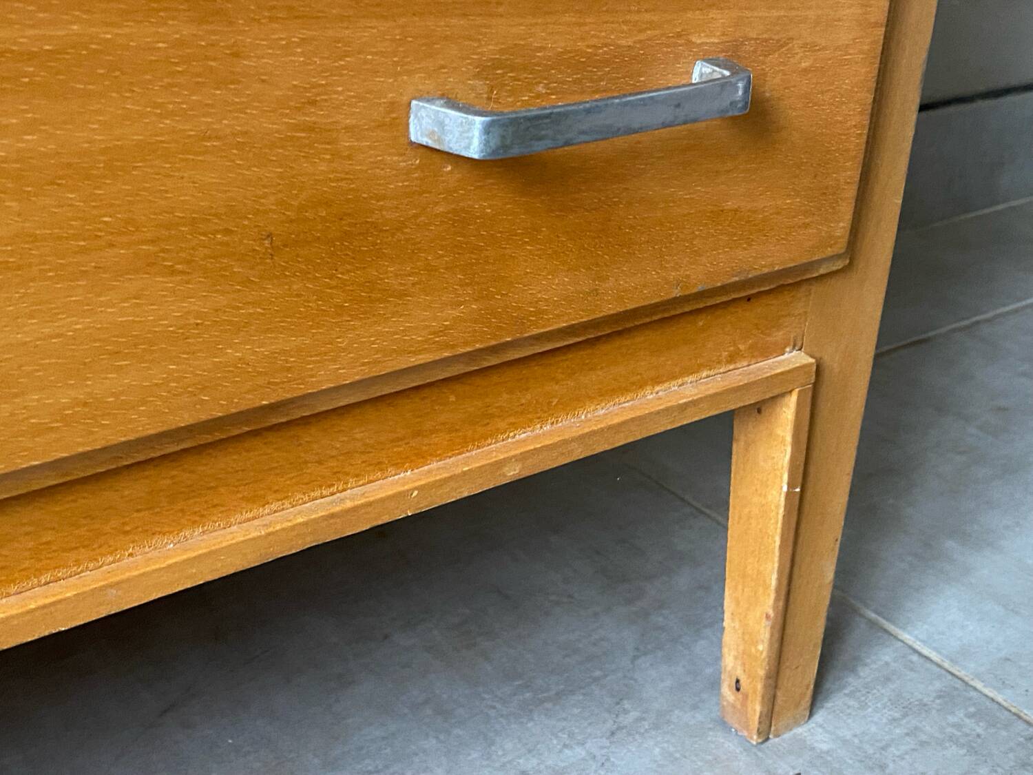 Vintage wooden chest of drawers from the 1950s