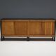 Brutalist De Coene sideboard in stained oak, Belgium, 1970s