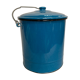 Enamelled blue bucket