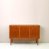 Scandinavian teak highboard with drawers