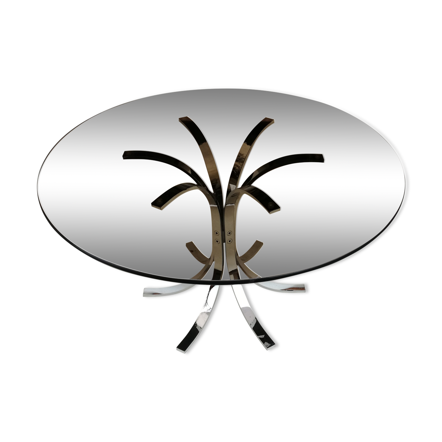 Smoked glass coffee table - Ø90cm