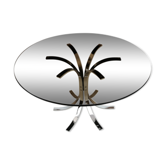 Smoked glass coffee table - Ø90cm