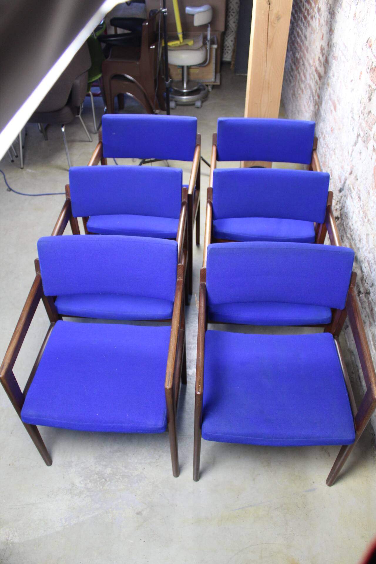 Set of #6 rudolf glatzel diningchairs (armrest). model emt0030