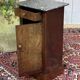 19th-century bedside table in mahogany with a grey marble top.