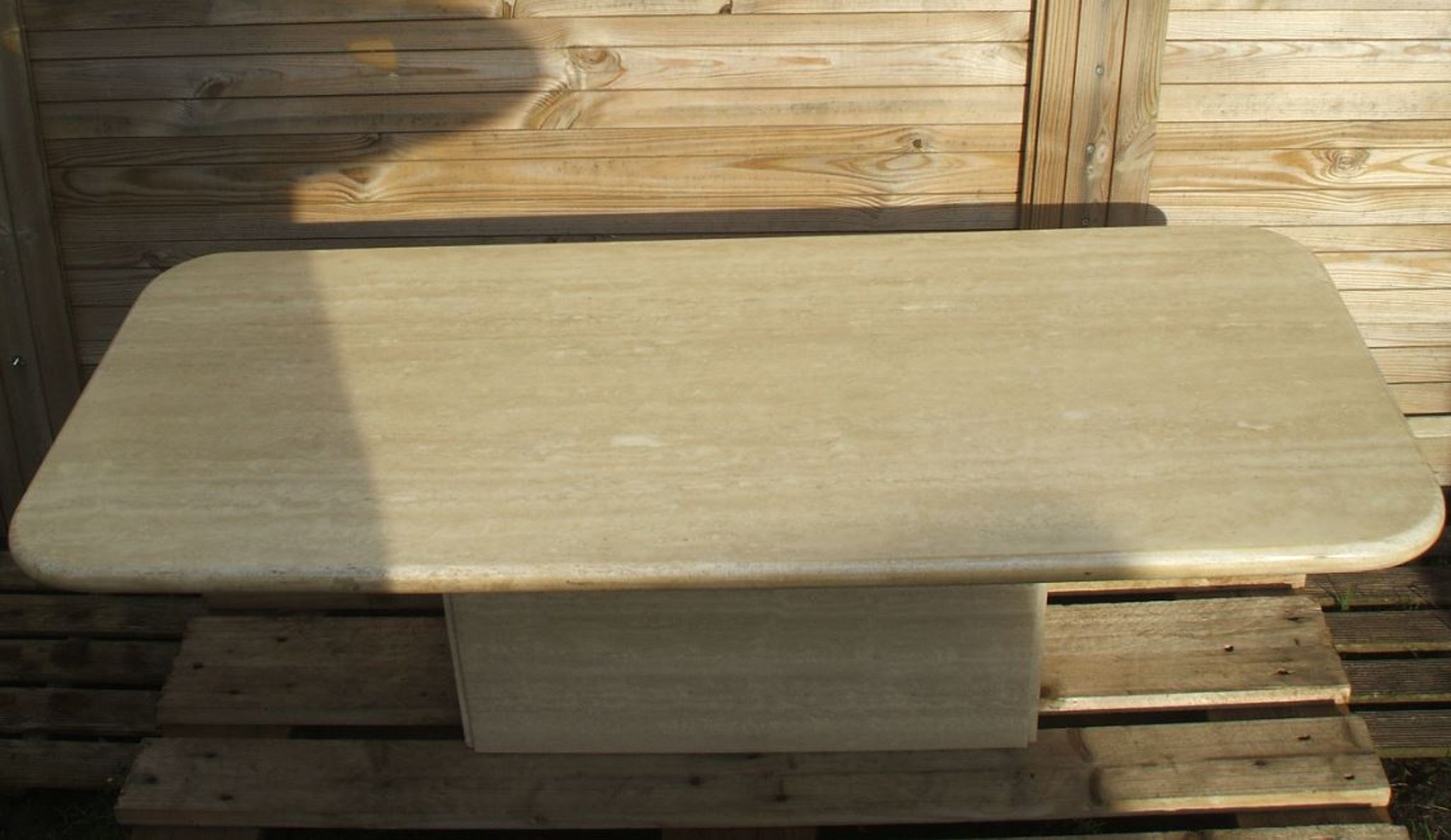 Travertine coffee table
