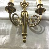Louis XVI style bronze wall lamp with 2 lights