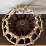 Large wooden and rope pendant light