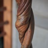 Liane and metal floor lamp with perforated leather shade featuring elephant patterns, lise.