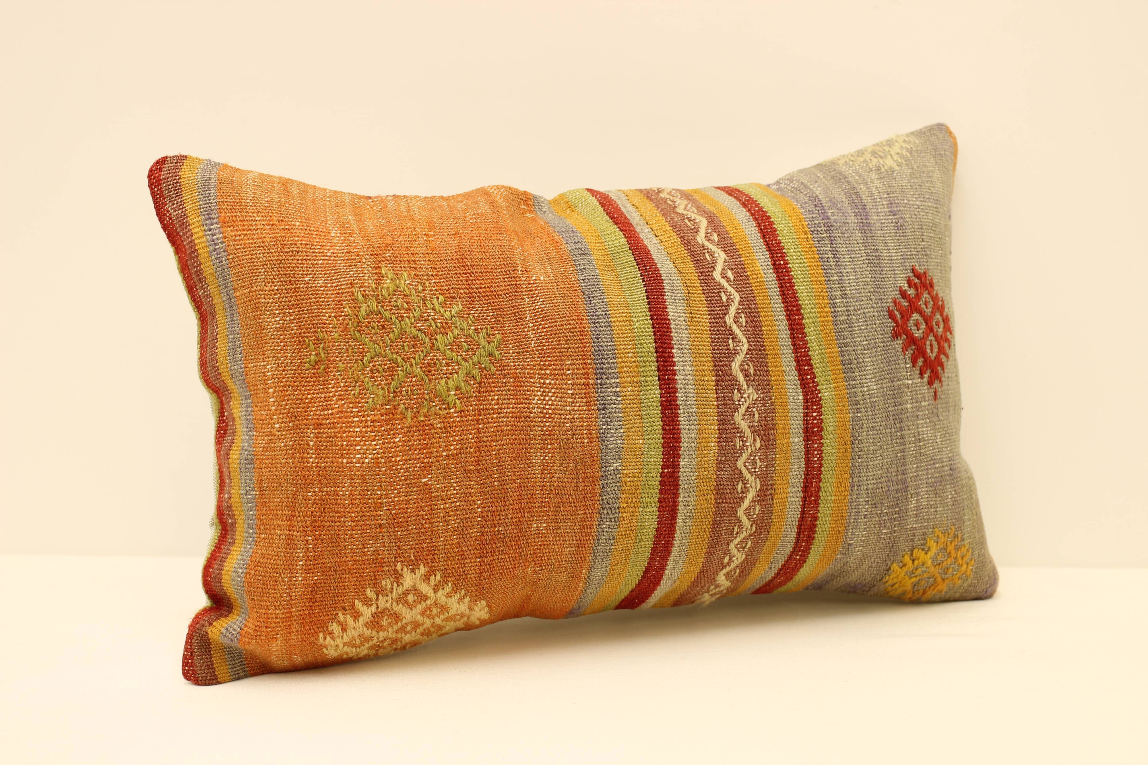 Turkish handmade kilim pillow 30x50 cm kilim