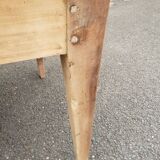 Table de ferme 2 tiroirs peuplier et chataignier