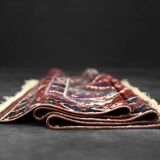 Vintage Red Hand-Woven Oriental Afghan Rug, 1970s