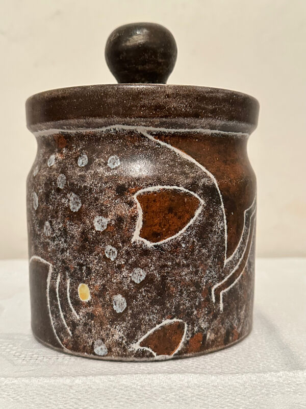 Grand pot à couvercle en céramique par Bernard Buffat