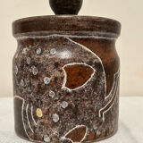 Large ceramic pot with lid by Bernard Buffat