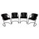 Set of four brown leather dining chairs, Willy Rizzo, 1970