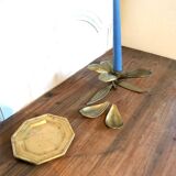 Vintage brass flower ashtray