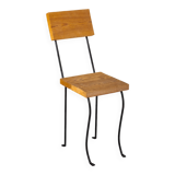 Chair in wood and black metal, 1990s