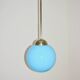 A pendant lamp with a blue glass shade, 1940s.