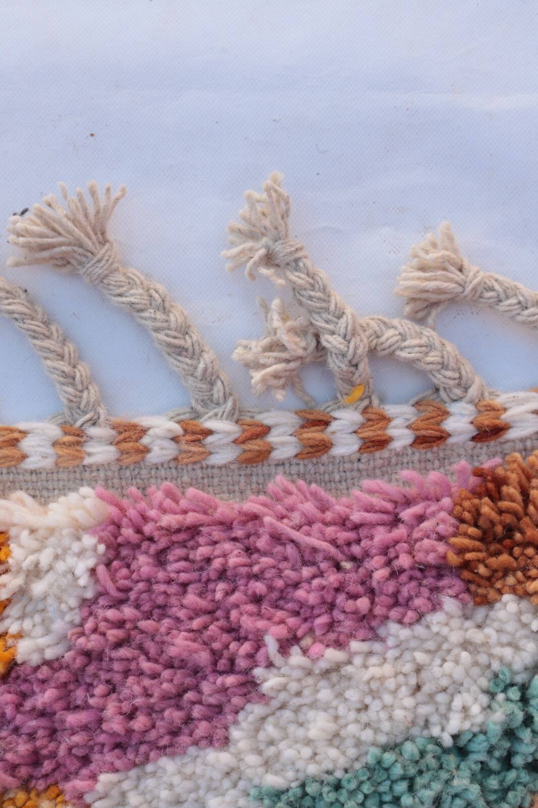 Abstract and Colourful Beni Ouarain Rug, Handmade in Wool, 300x200cm