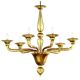 Handcrafted Contemporary Amber Murano Glass Linear Rigadin Chandelier