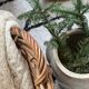 Old rattan and metal basket