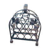 Porte-bouteille ancien en fer forgé