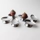 Lot of 6 vintage stainless steel bowls, 1970s, egg-shaped design.