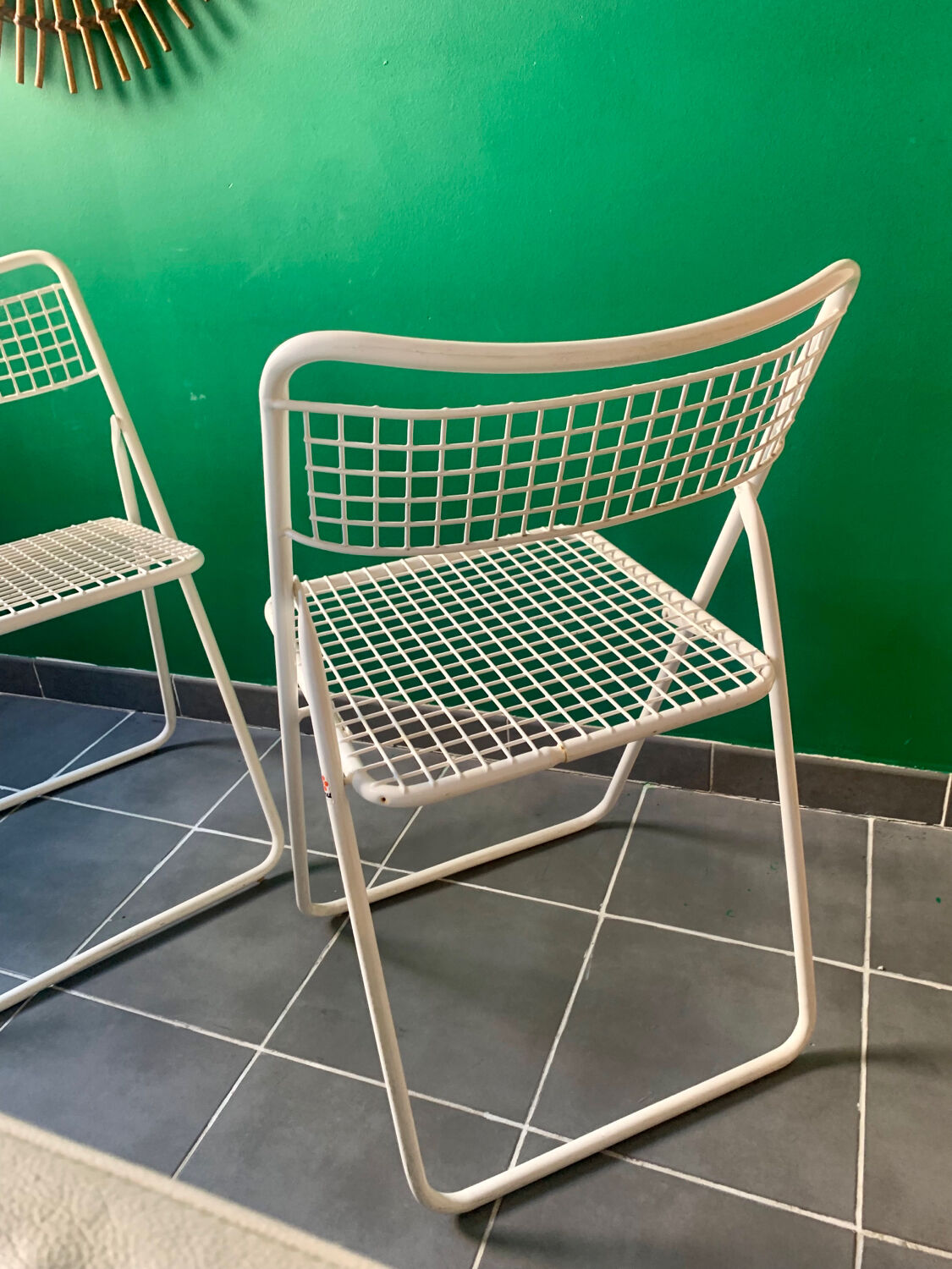 Series of 2 folding chairs signed Ému Italien