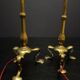 Circa 1910 Pair Of Faraday & Son Brass Pullman Lamps