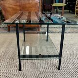 Glass and metal coffee table