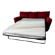 Vintage 3 Seat Red Velour Sofa, Ikea 1990s