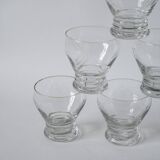 set of 6 wine glasses in chiseled glass 1960 9 X 8 cm