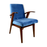 Vintage Ocean Blue Easy Chair attributed to Mieczyslaw Puchala, 1970s