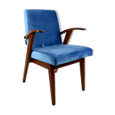 Fauteuil vintage Ocean Blue attribué à Mieczyslaw Puchala, années 1970