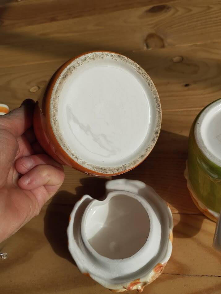 Retro ceramic barbotine kitchen set